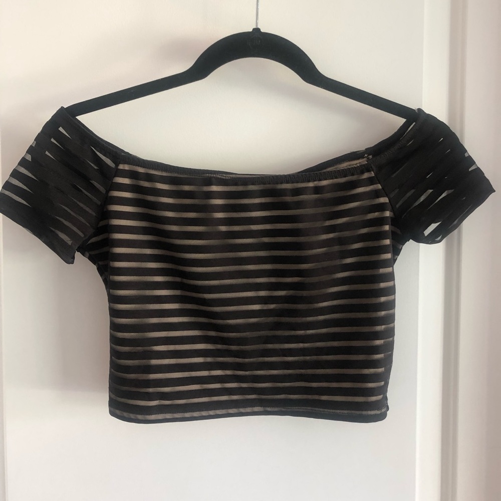 Sheer Stripe Crop Top